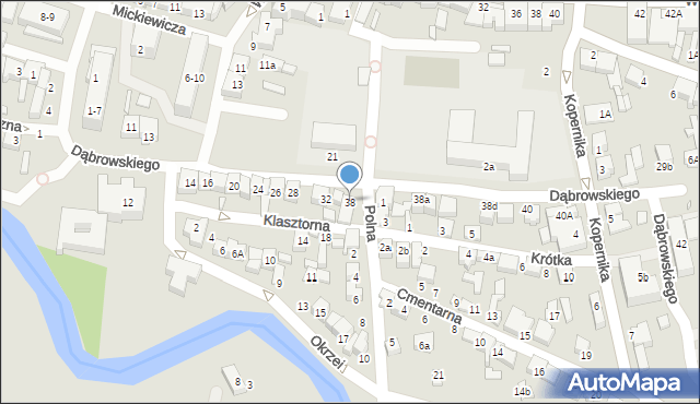 Wieruszów, Dąbrowskiego Jarosława, gen., 38, mapa Wieruszów