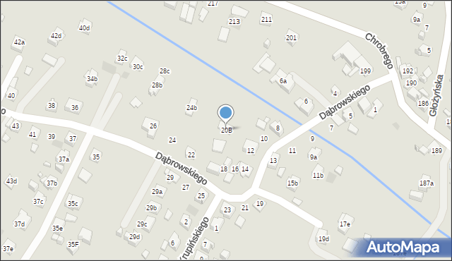 Wodzisław Śląski, Dąbrowskiego Jarosława, gen., 20B, mapa Wodzisławia Śląskiego