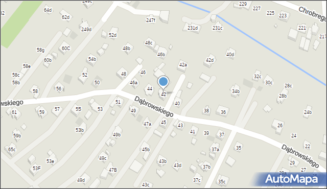 Wodzisław Śląski, Dąbrowskiego Jarosława, gen., 42, mapa Wodzisławia Śląskiego
