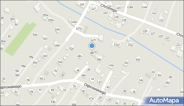 Wodzisław Śląski, Dąbrowskiego Jarosława, gen., 48c, mapa Wodzisławia Śląskiego