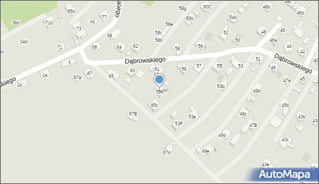 Wodzisław Śląski, Dąbrowskiego Jarosława, gen., 59b, mapa Wodzisławia Śląskiego