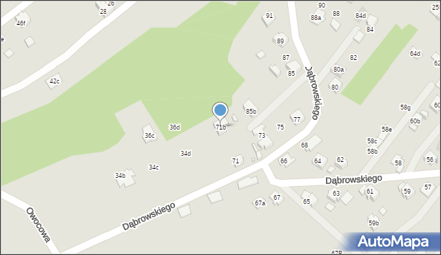 Wodzisław Śląski, Dąbrowskiego Jarosława, gen., 71b, mapa Wodzisławia Śląskiego