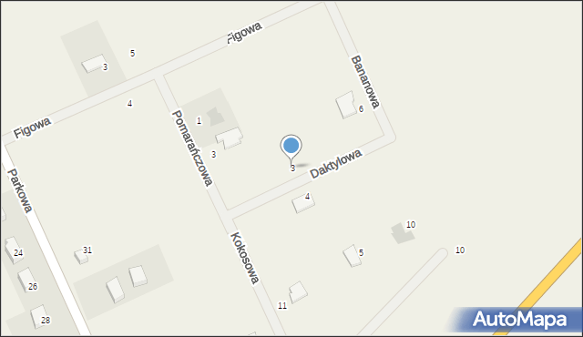 Wojcieszyce, Daktylowa, 3, mapa Wojcieszyce