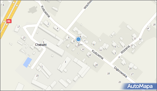 Wojkowice Kościelne, Dąbrowska, 10, mapa Wojkowice Kościelne