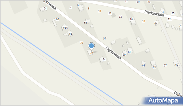 Wojkowice Kościelne, Dąbrowska, 72, mapa Wojkowice Kościelne