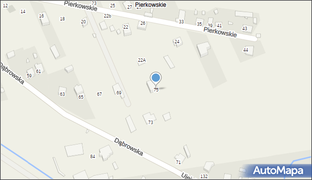 Wojkowice Kościelne, Dąbrowska, 75, mapa Wojkowice Kościelne