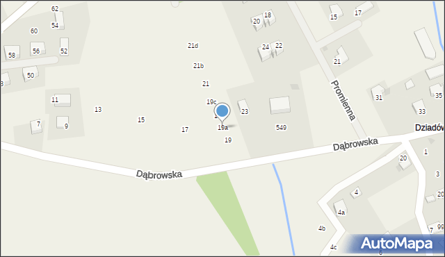 Wołowice, Dąbrowska, 19a, mapa Wołowice