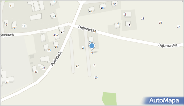 Wołowice, Dąbrowska, 6, mapa Wołowice
