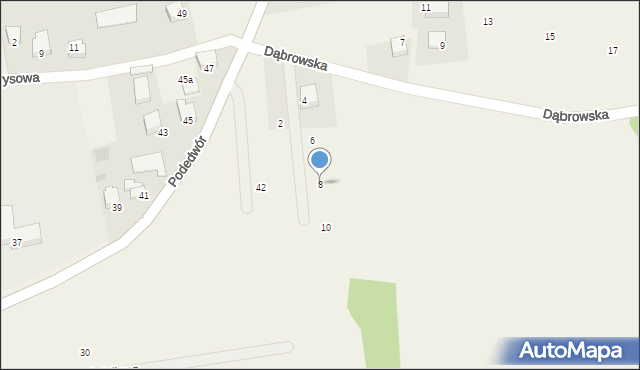Wołowice, Dąbrowska, 8, mapa Wołowice