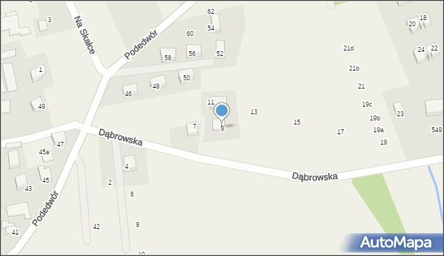 Wołowice, Dąbrowska, 9, mapa Wołowice