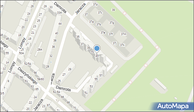 Wrocław, Damrota Konstantego, ks., 43, mapa Wrocławia