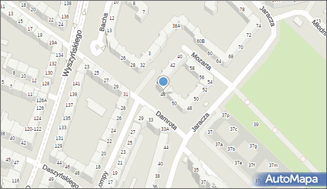 Wrocław, Damrota Konstantego, ks., 48, mapa Wrocławia