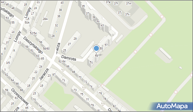 Wrocław, Damrota Konstantego, ks., 53, mapa Wrocławia