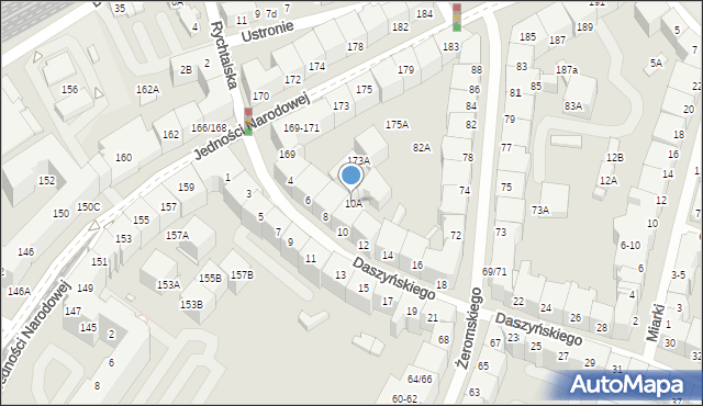 Wrocław, Daszyńskiego Ignacego, 10A, mapa Wrocławia