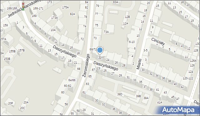 Wrocław, Daszyńskiego Ignacego, 22, mapa Wrocławia