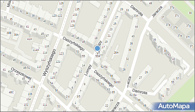 Wrocław, Daszyńskiego Ignacego, 50A, mapa Wrocławia