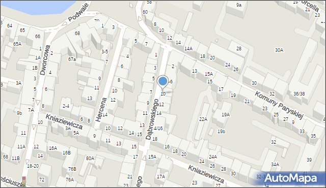 Wrocław, Dąbrowskiego Henryka, gen., 10, mapa Wrocławia