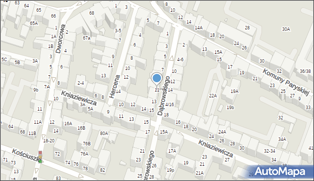 Wrocław, Dąbrowskiego Henryka, gen., 11, mapa Wrocławia