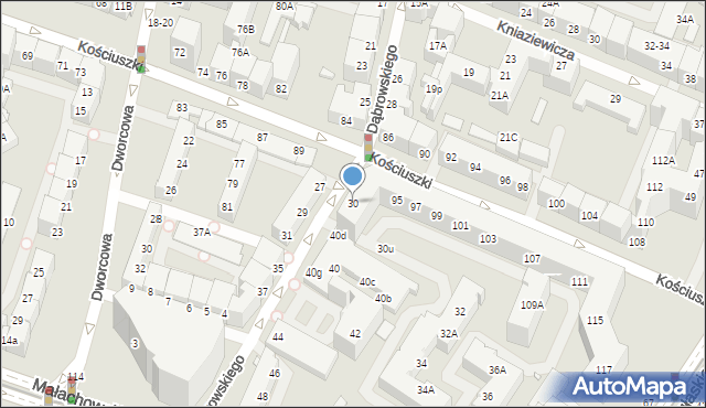 Wrocław, Dąbrowskiego Henryka, gen., 30, mapa Wrocławia