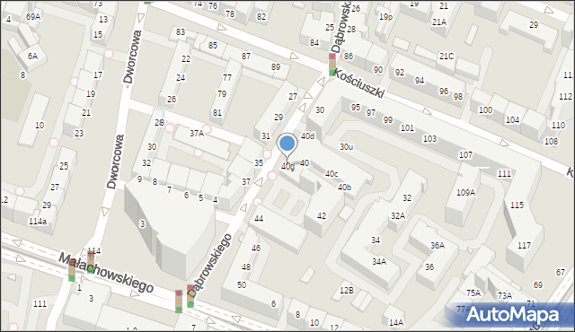 Wrocław, Dąbrowskiego Henryka, gen., 40g, mapa Wrocławia