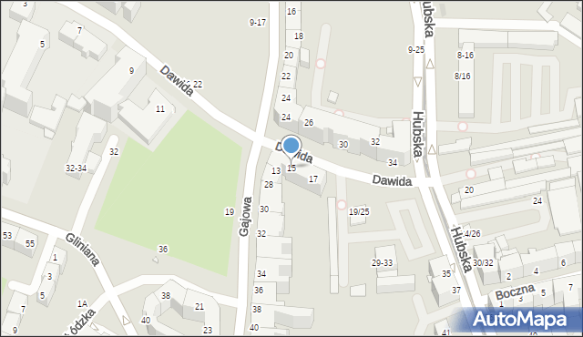 Wrocław, Dawida Jana Władysława, 15, mapa Wrocławia