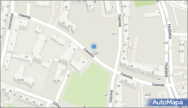 Wrocław, Dawida Jana Władysława, 16-22, mapa Wrocławia
