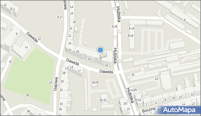 Wrocław, Dawida Jana Władysława, 32, mapa Wrocławia