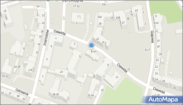 Wrocław, Dawida Jana Władysława, 7, mapa Wrocławia