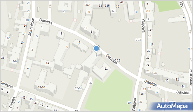 Wrocław, Dawida Jana Władysława, 9, mapa Wrocławia