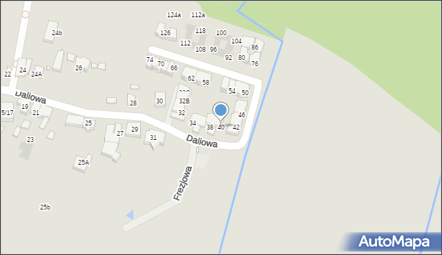 Wrocław, Daliowa, 40, mapa Wrocławia