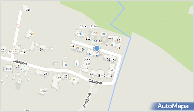 Wrocław, Daliowa, 58, mapa Wrocławia