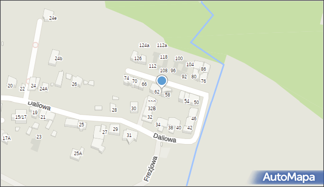 Wrocław, Daliowa, 60, mapa Wrocławia