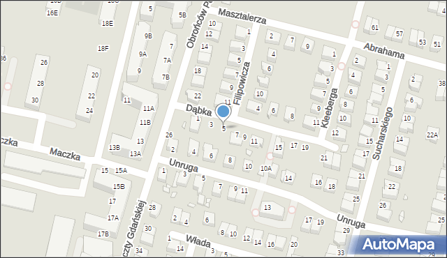 Wrocław, Dąbka Stanisława, płk., 5, mapa Wrocławia