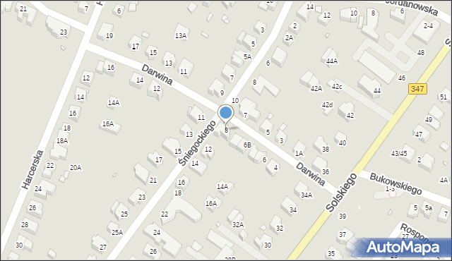 Wrocław, Darwina Karola, 8, mapa Wrocławia