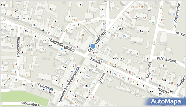 Wschowa, Daszyńskiego, 1, mapa Wschowa