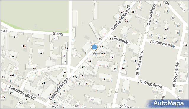 Wschowa, Daszyńskiego, 23, mapa Wschowa