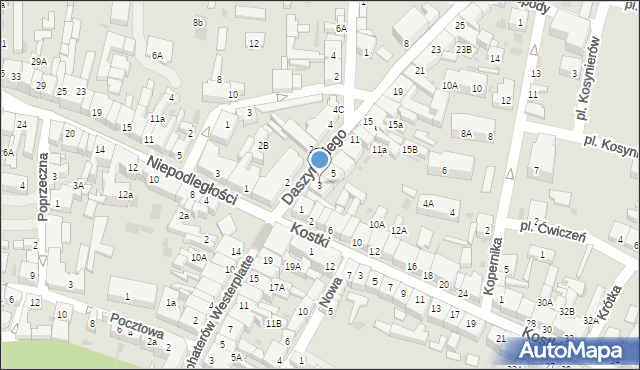 Wschowa, Daszyńskiego, 3, mapa Wschowa
