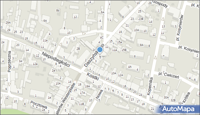 Wschowa, Daszyńskiego, 5, mapa Wschowa