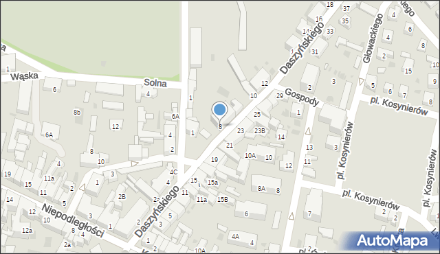 Wschowa, Daszyńskiego, 8, mapa Wschowa