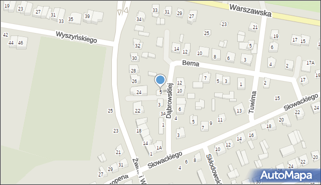 Wysokie Mazowieckie, Dąbrowskiej Marii, 5, mapa Wysokie Mazowieckie