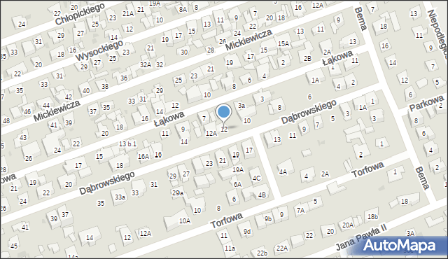 Ząbki, Dąbrowskiego Henryka, gen., 12, mapa Ząbki