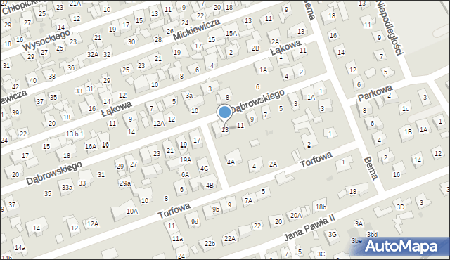 Ząbki, Dąbrowskiego Henryka, gen., 13, mapa Ząbki