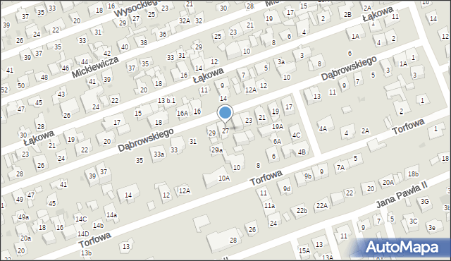 Ząbki, Dąbrowskiego Henryka, gen., 27, mapa Ząbki