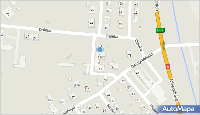 Ząbkowice Śląskie, Daleka, 13a, mapa Ząbkowice Śląskie