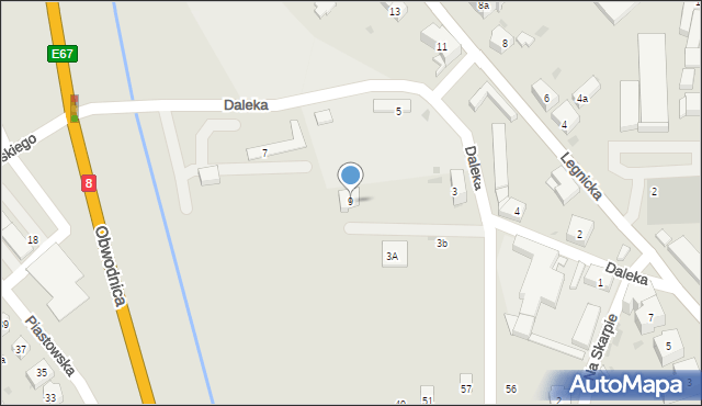 Ząbkowice Śląskie, Daleka, 9, mapa Ząbkowice Śląskie