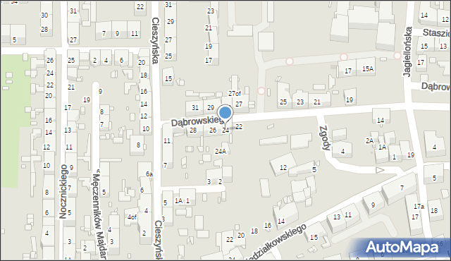 Zabrze, Dąbrowskiego Jarosława, gen., 24, mapa Zabrza