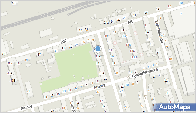 Zabrze, Damrota Konstantego, ks., 11A, mapa Zabrza
