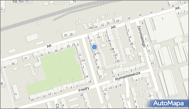 Zabrze, Damrota Konstantego, ks., 14, mapa Zabrza