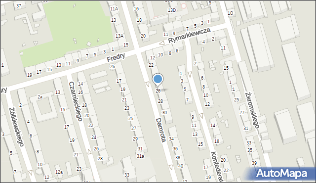 Zabrze, Damrota Konstantego, ks., 26, mapa Zabrza