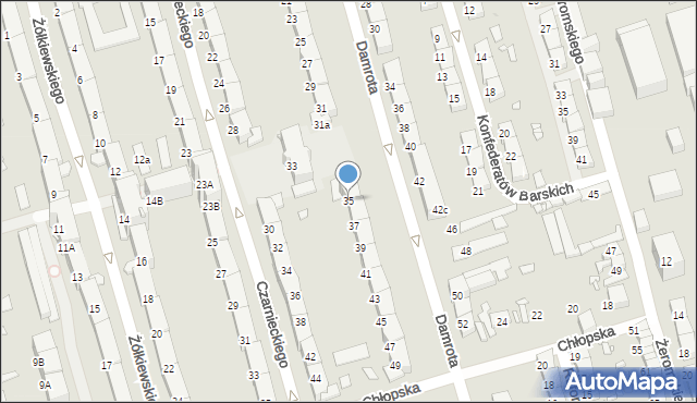 Zabrze, Damrota Konstantego, ks., 35, mapa Zabrza